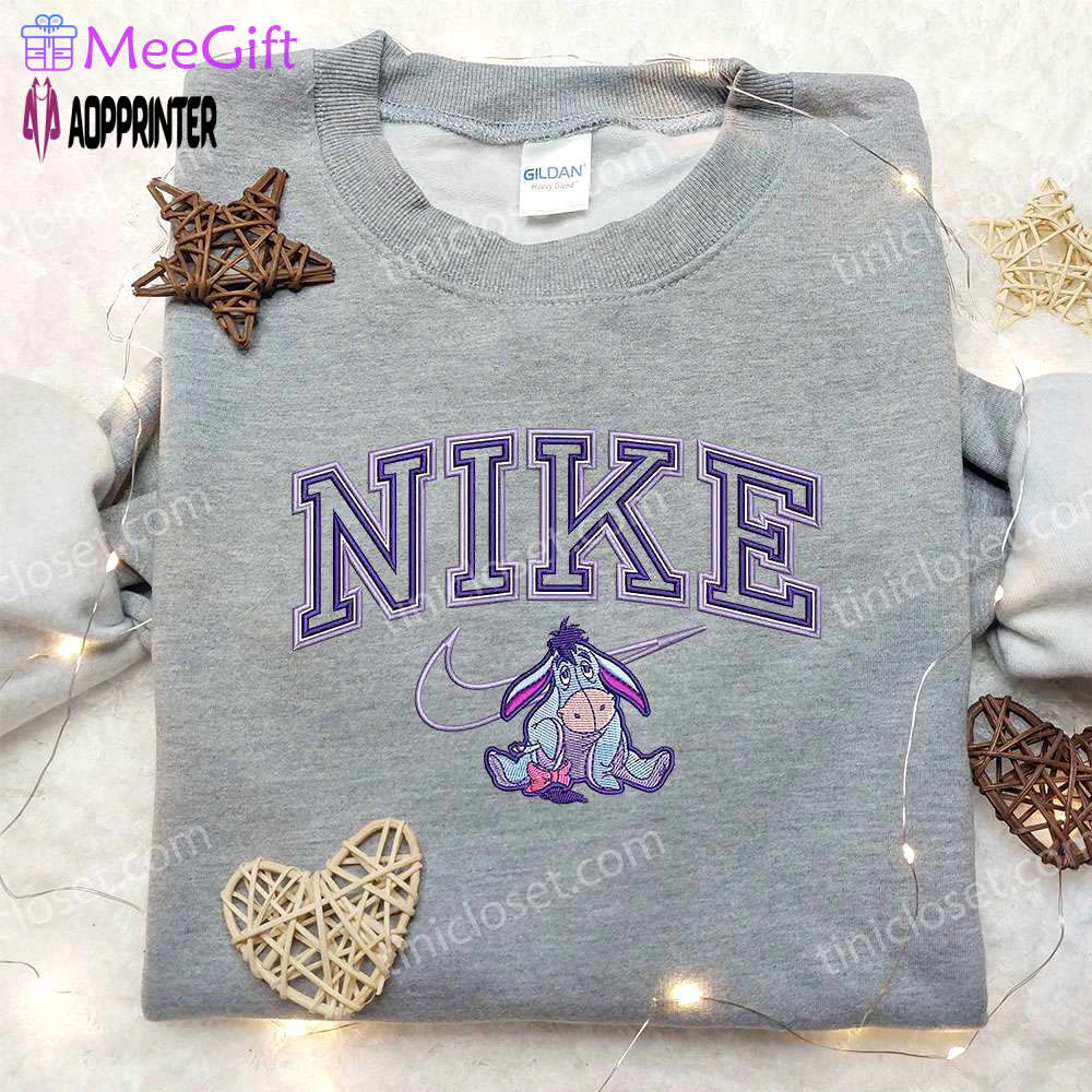 Eeyore x nike embroidered shirt winnie the pooh custom nike tee Embroidered Shirt