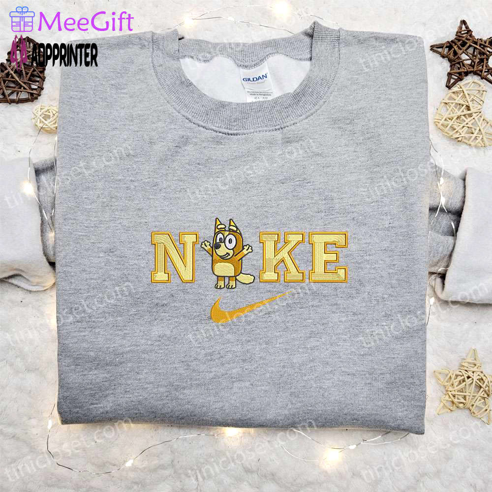 Embroidered bingo x nike cartoon hoodie & bluey shirt – nike inspired fashion Embroidered Shirt