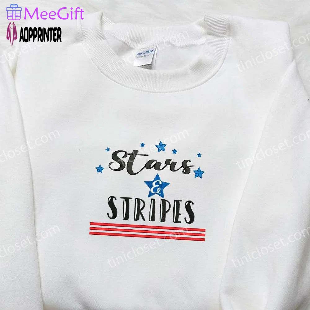 Embroidered stars & stripes shirt: best patriotic shirts for national day gifts Embroidered Shirt