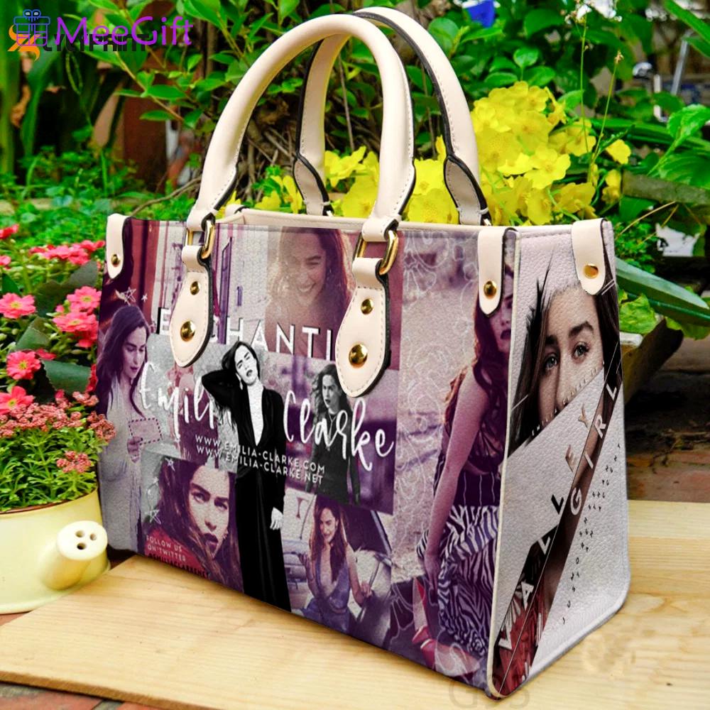 Emilia clarke leather bag for women gift 1991 Women Leather Hand Bag