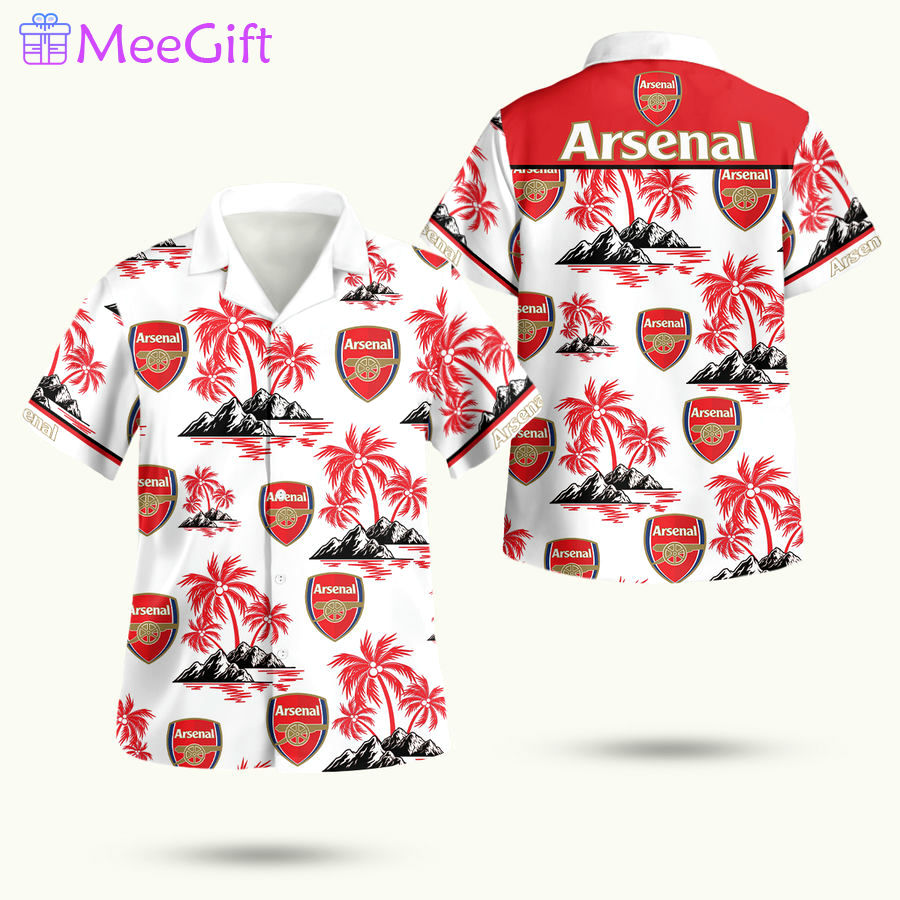 Epl arsenal floral hawaiian shirt Hawaii Shirt Shorts & Flip Flops