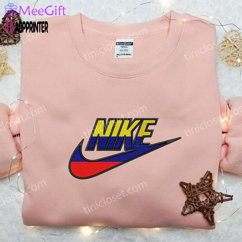 Equador flag x nike embroidered shirt – unique gift for husband custom design Embroidered Shirt