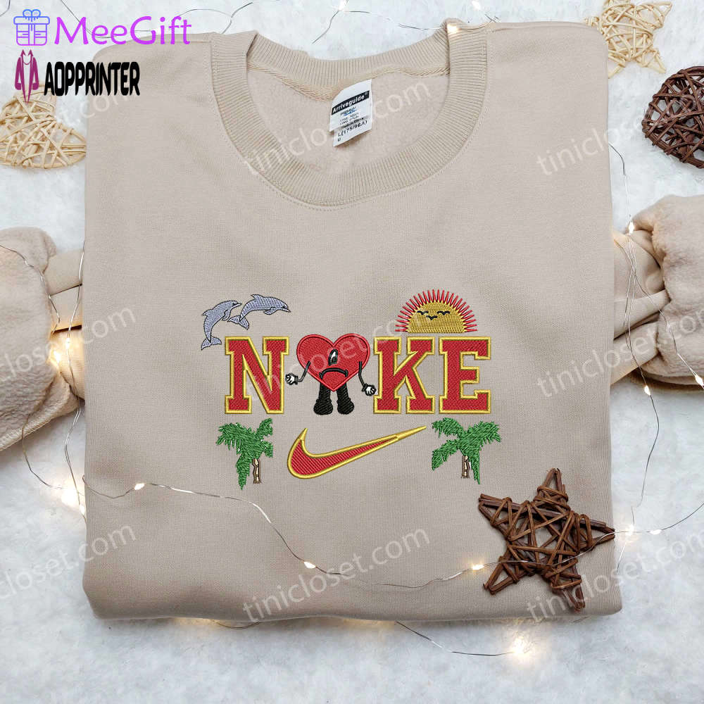 Exclusive bad bunny x nike & weeknd embroidered shirts customizable nike tees Embroidered Shirt