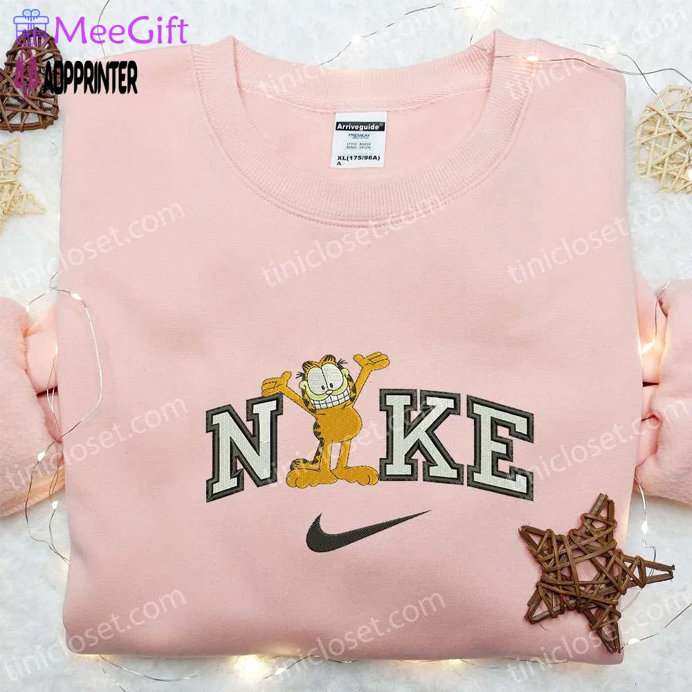 Exclusive garfield x nike cartoon embroidered shirt – unite with garfield and friends in this nike inspired design Embroidered Shirt