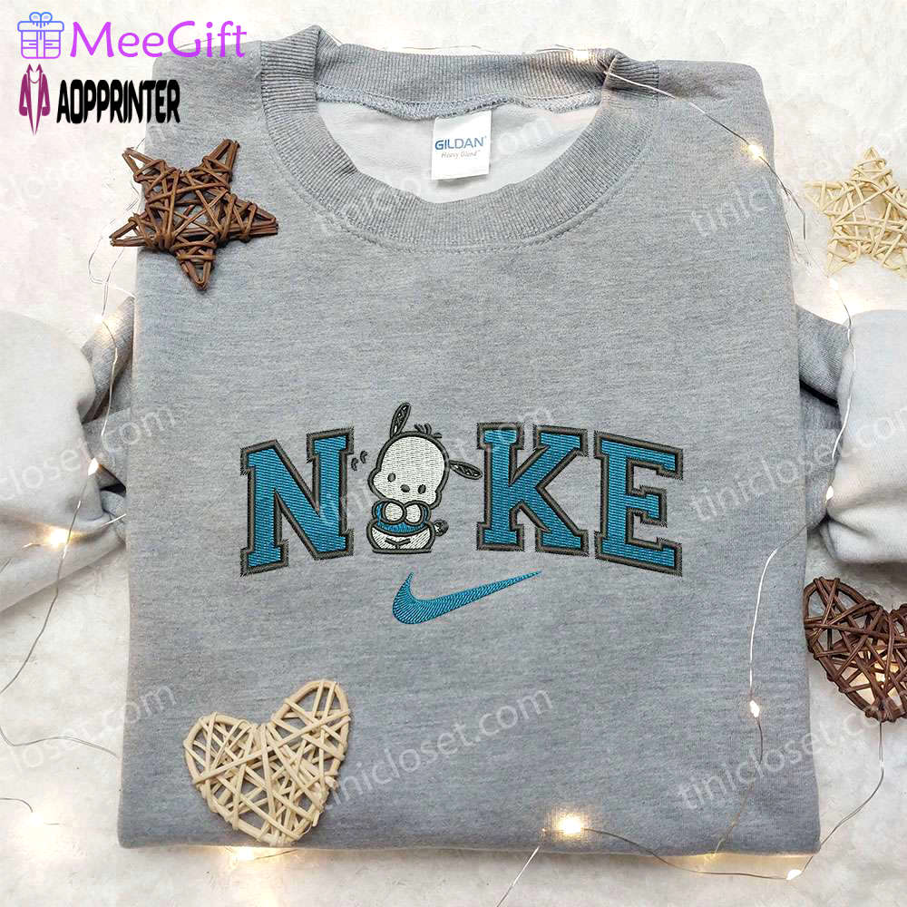 Exclusive pochacco x nike embroidered sweatshirt & hello kitty cartoon shirt nike inspired designs Embroidered Shirt