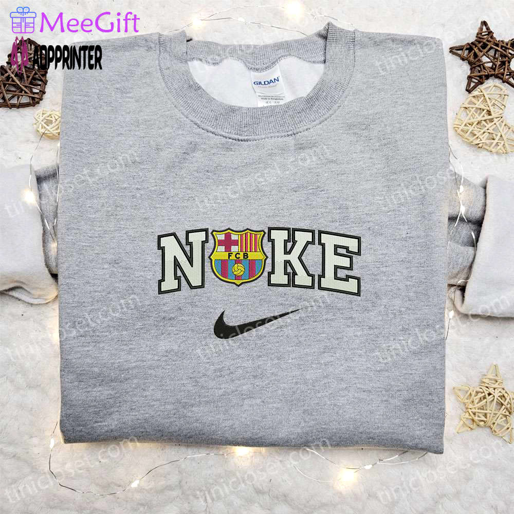 Fc barcelona x nike sport embroidered tshirt – football club shirt nike inspired design Embroidered Shirt