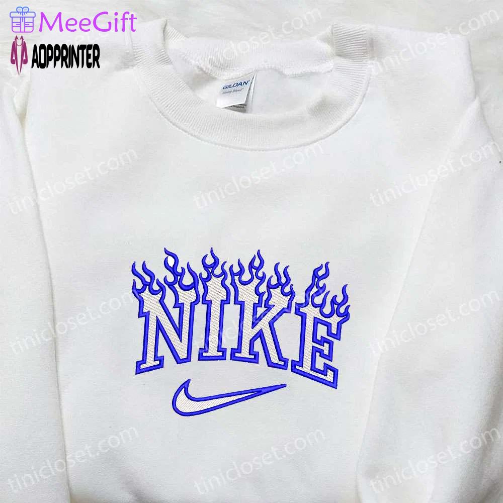 Fire x nike embroidered shirt: stylish nike-inspired gift for family Embroidered Shirt