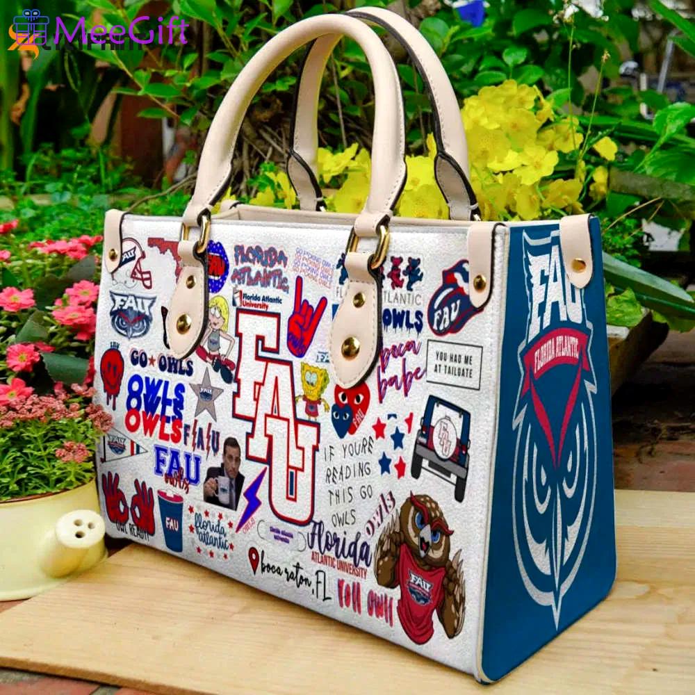 Florida atlantic owls leather handbag 3285 Women Leather Hand Bag