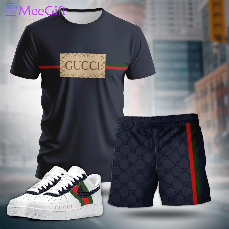 For the girls who love sleek dark looks, minimal logo stripe tee outfit t-shirt – black with center logo print | casual everyday outfit aesthetic ideas T-Shirt Short Sneakers Set