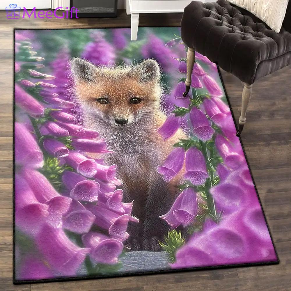 Fox bedroom rugs, foxgloves fox rug Rectangle Rug