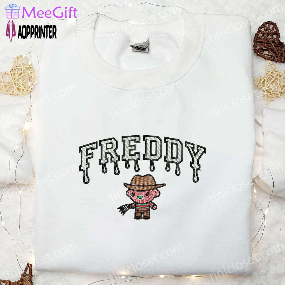 Freddy krueger drip embroidered sweatshirt: horror movie hoodie best halloween gift ideas Embroidered Shirt