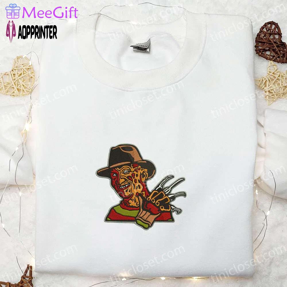 Freddy krueger embroidered sweatshirt: horror movie hoodie best halloween gift ideas Embroidered Shirt