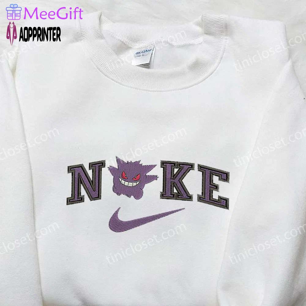 Gengar x nike embroidered shirt: custom pokemon apparel Embroidered Shirt