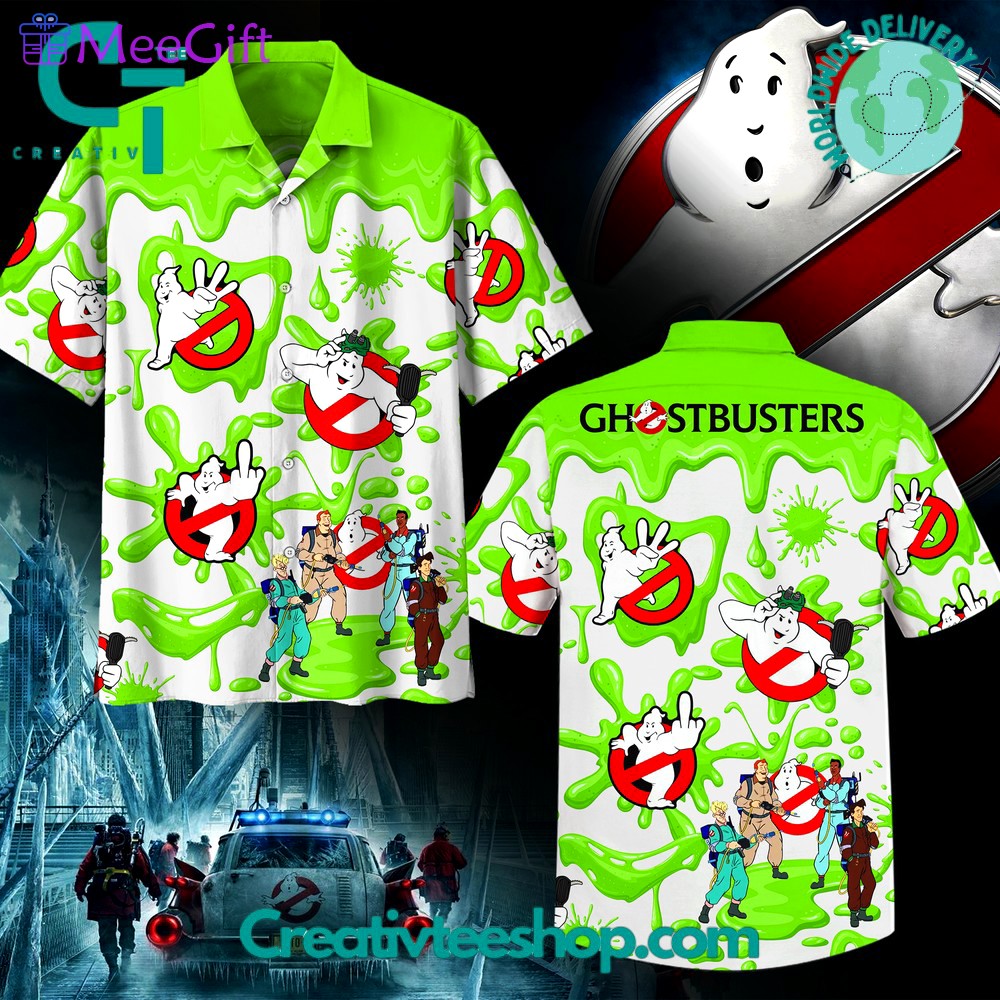 Ghostbuster green hawaiian shirt Hawaii Shirt Shorts & Flip Flops