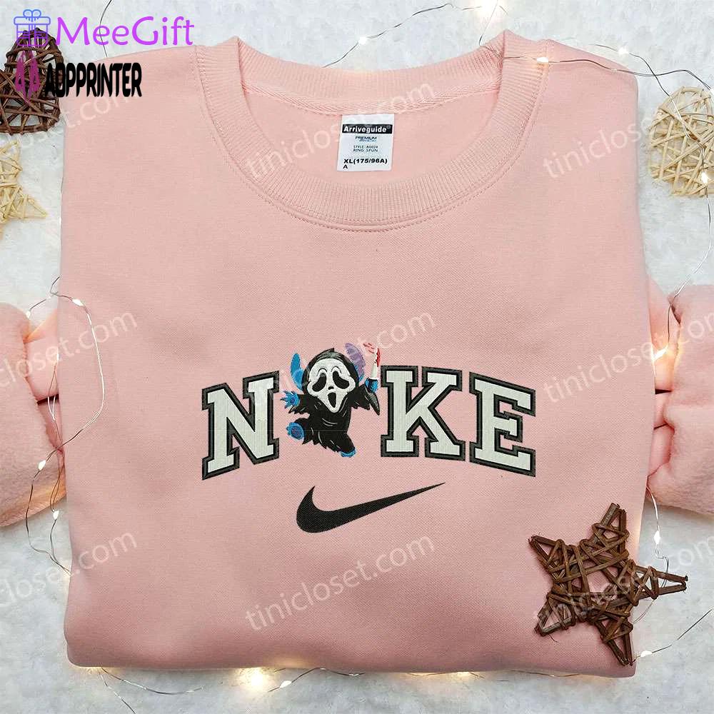 Ghostface stitch x nike embroidered sweatshirt: best halloween gift nike inspired shirt Embroidered Shirt