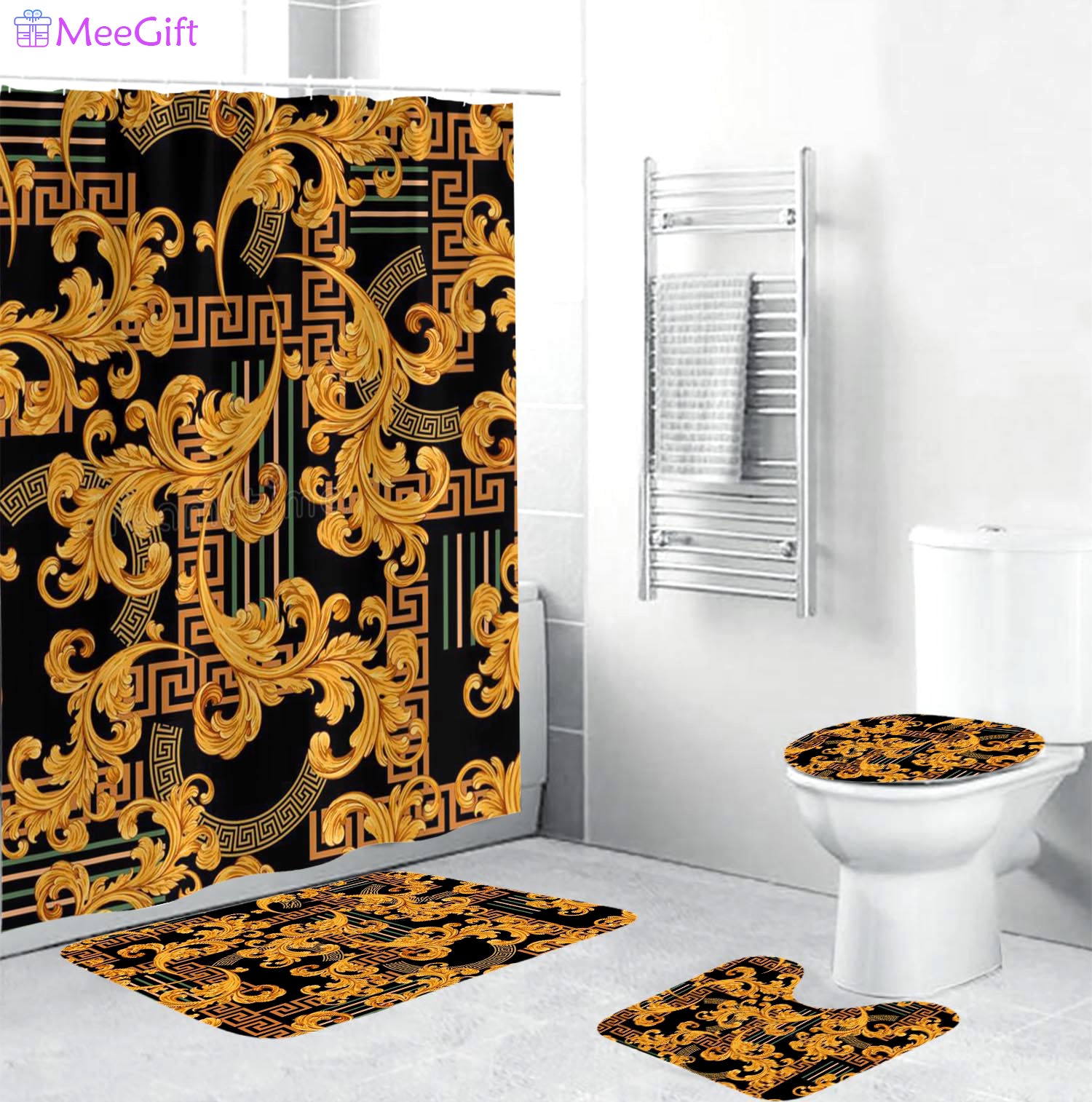 Gianni versace home decor bath mat bathroom sets hypebeast luxury fashion brand Bathroom Set