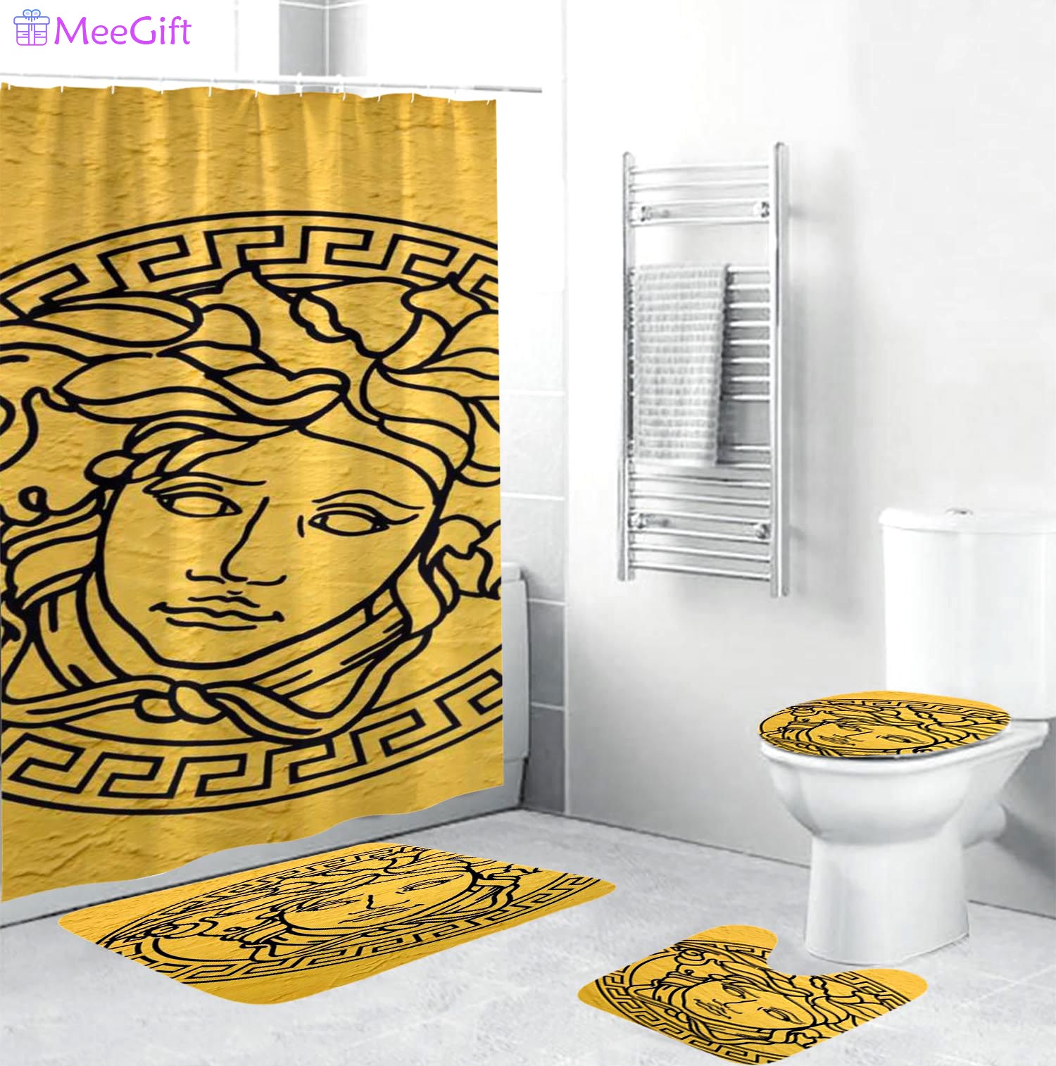 Gianni versace medusa bathroom sets home decor luxury fashion brand bath mat hypebeast Bathroom Set