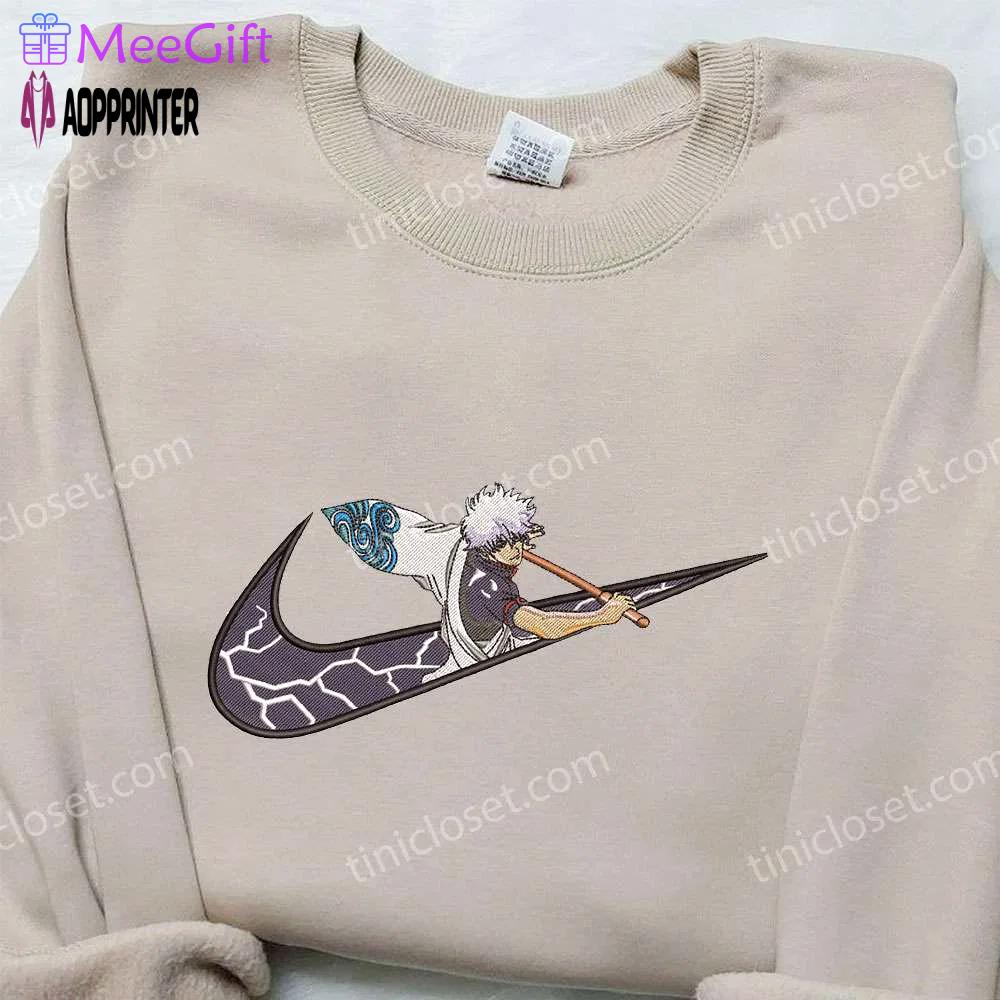 Gintoki sakata x nike embroidered sweatshirt: gintama & nike inspired shirt Embroidered Shirt