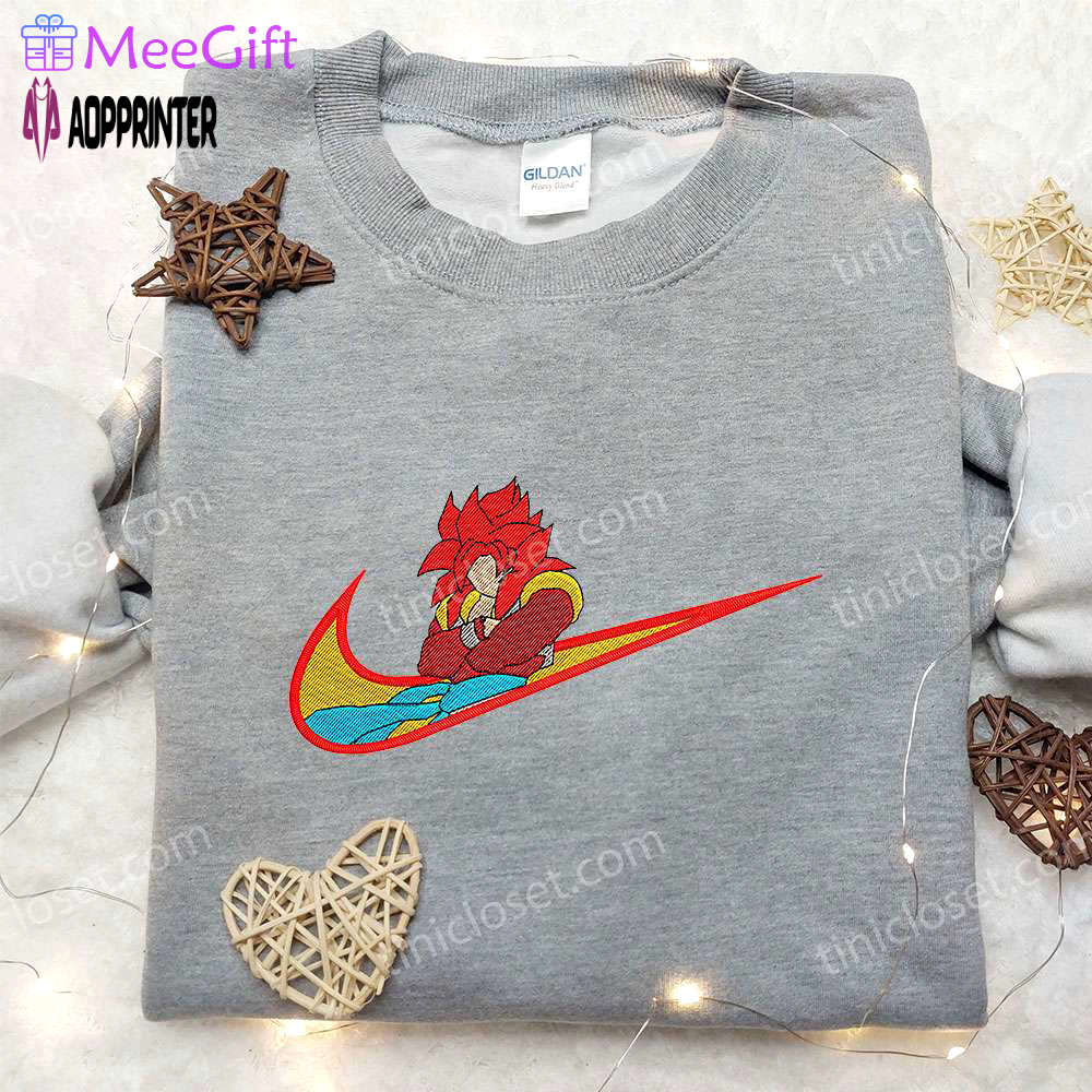 Gogeta ss4 x nike embroidered shirt: dragon ball custom apparel Embroidered Shirt