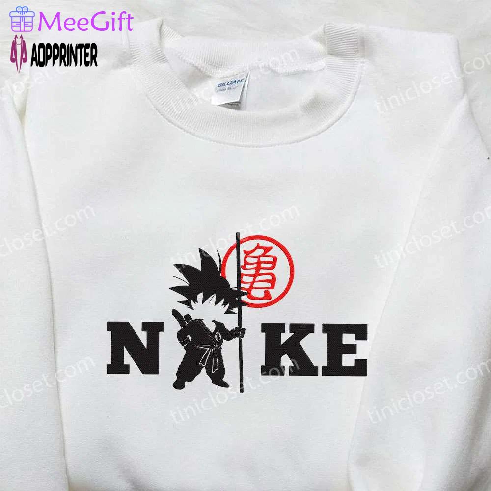 Goku kid x nike anime embroidered hoodie & dragon ball shirt – nike inspired unique designs Embroidered Shirt
