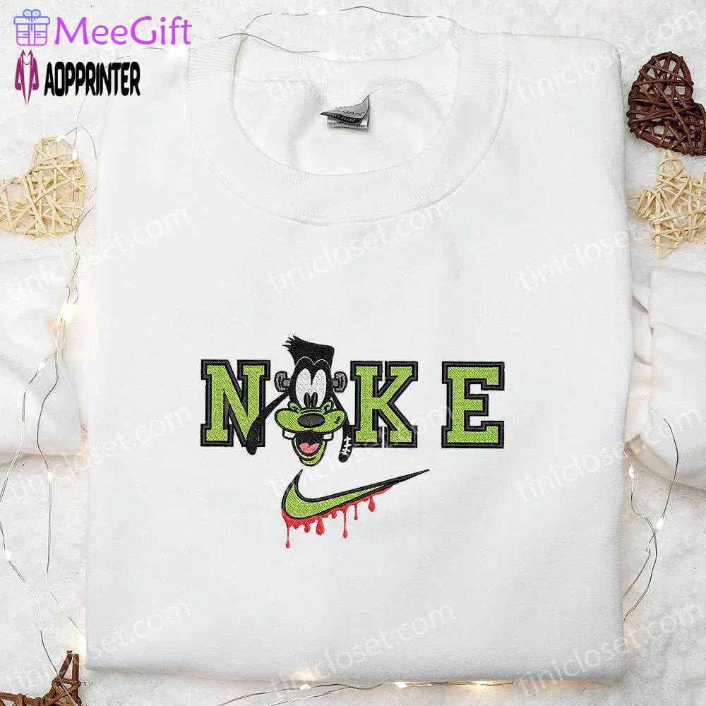 Goofy frankenstein x nike embroidered hoodie & shirt: best halloween gift ideas Embroidered Shirt