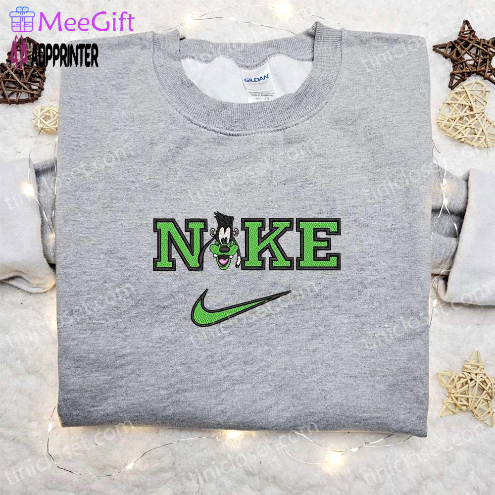 Goofy frankenstein x nike embroidered sweatshirt – walt disney characters shirt best halloween gift ideas Embroidered Shirt