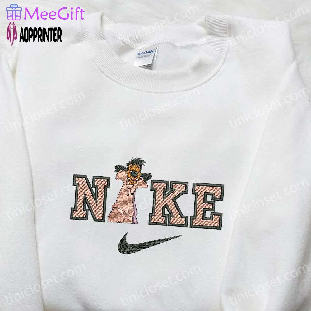 Goofy x nike cartoon embroidered tshirt & disney sweatshirt – nike inspired embroidered shirt Embroidered Shirt