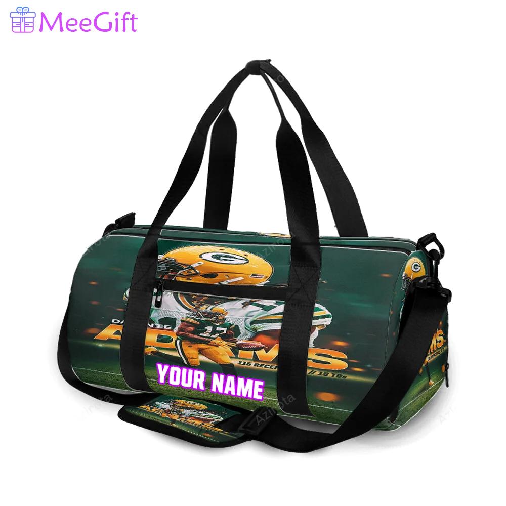 Green bay packers davante adams no17 v6 personalized name travel bag gym bag 1152 Travel Bag