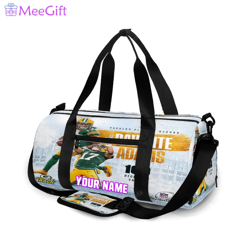 Green bay packers davante adams no17 v9 personalized name travel bag gym bag 236 Travel Bag