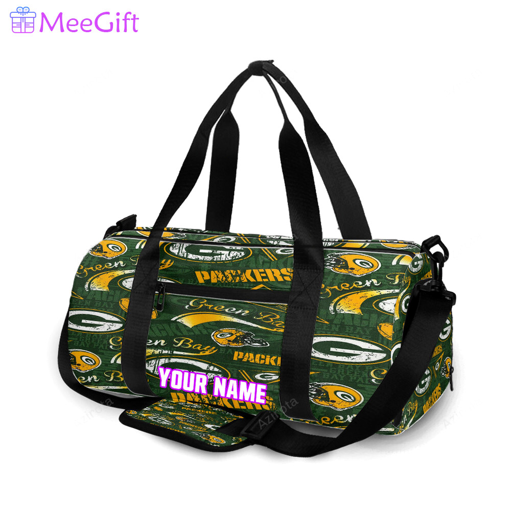 Green bay packers emblem seamless v2 personalized name travel bag gym bag 936 Travel Bag