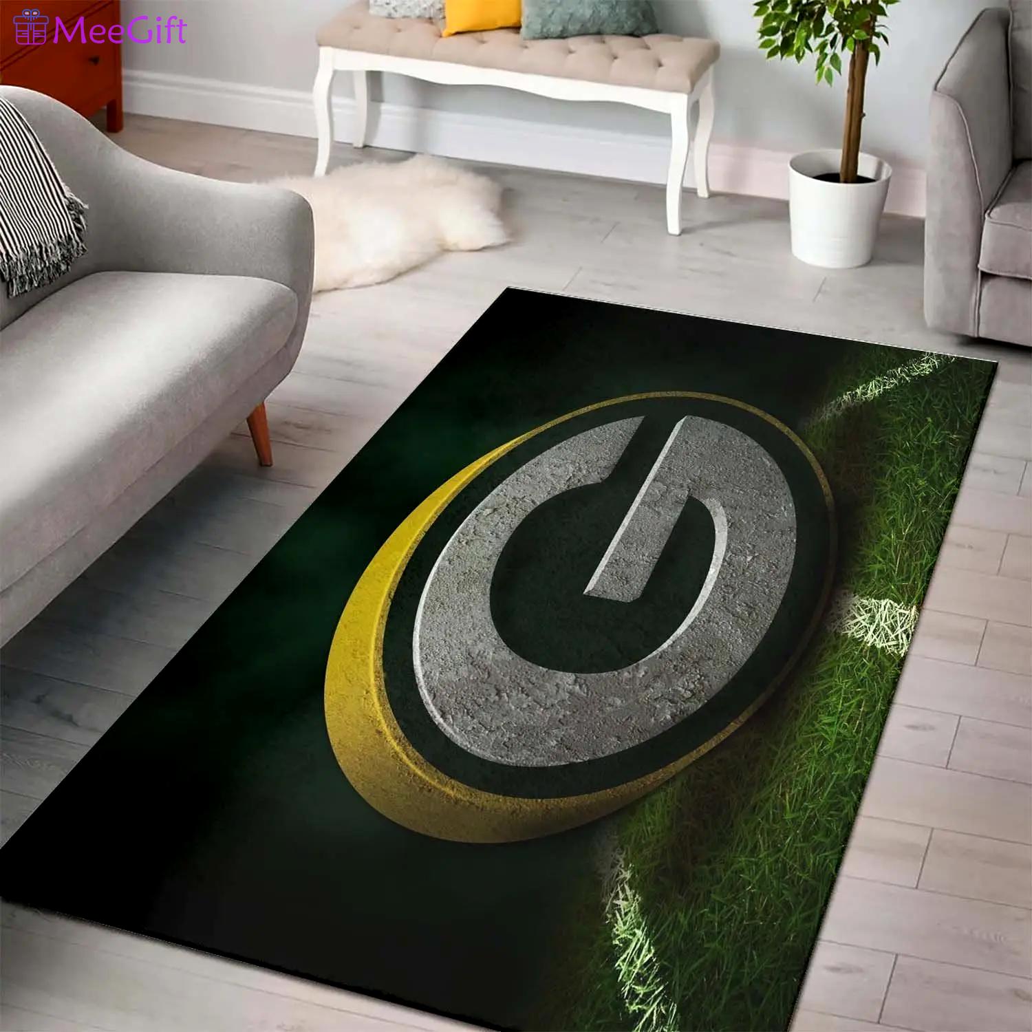 Green bay packers nfl football carpet living room rug regtangle carpet v1494 Rectangle Rug