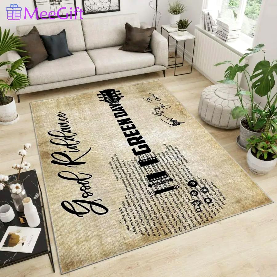 Green day area rug living room rug home decor home decor bedroom living room decor Rectangle Rug