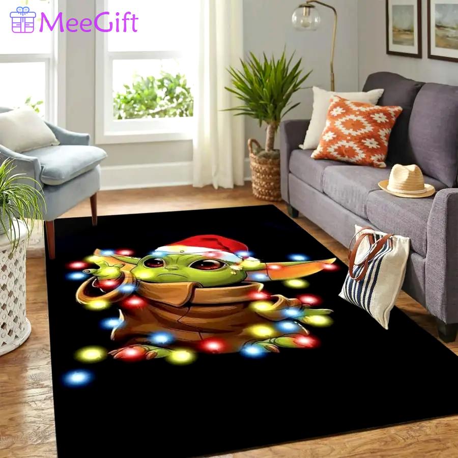 Grinch and jack skellington area rug living room rug home decor christmas movie home decor Rectangle Rug