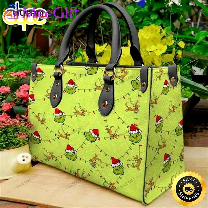 Grinch christmas new leather handbag 2662 Women Leather Hand Bag