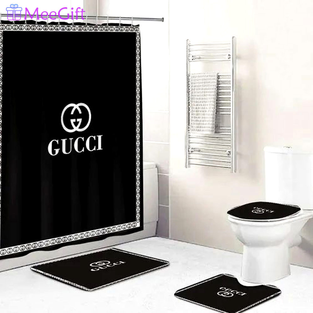 Gucci black home decor luxury fashion brand bath mat hypebeast bathroom sets Bathroom Set