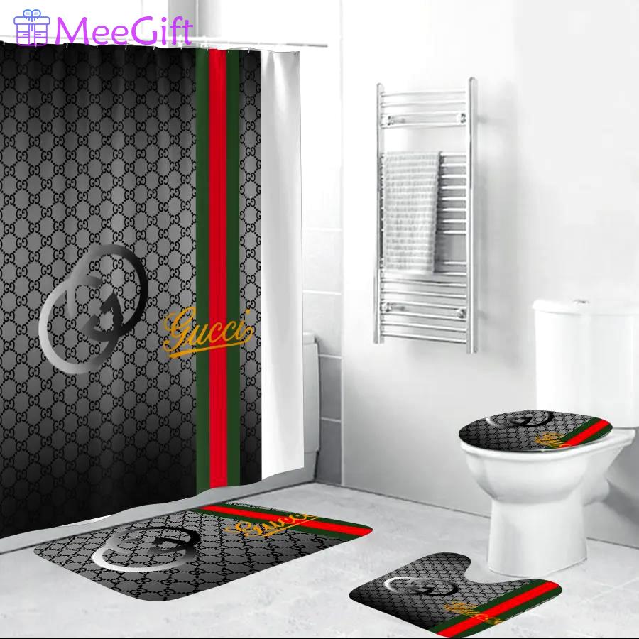 Gucci grey hypebeast bath mat home decor luxury fashion brand bathroom sets Bathroom Set