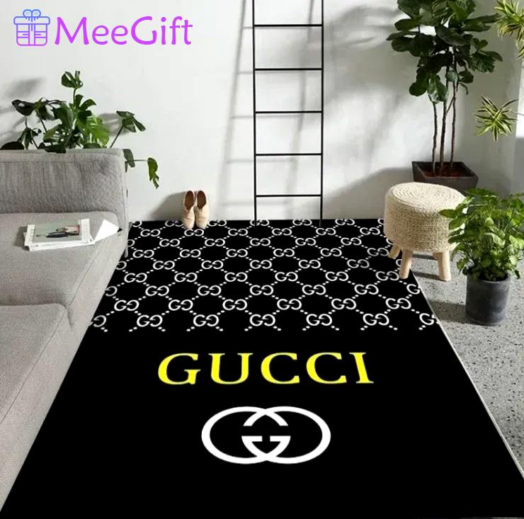Gucci limited edition logo type 1056. Upgrade Your Living Room with Luxury Home Decor: Area Carpets, Floor Decor, Door Mats, and Hot Gift Items with style a High-End Fashion Brand Rectangle Rug