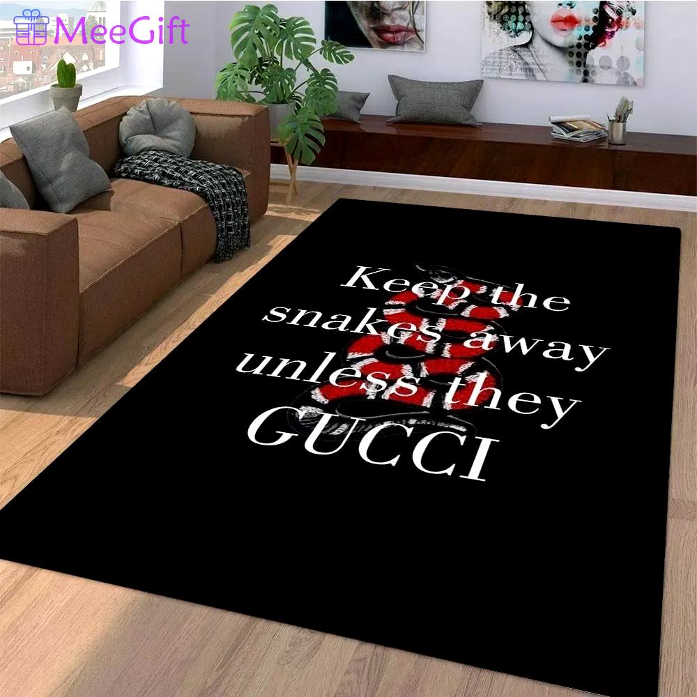 Gucci limited edition logo type 1061. Upgrade Your Living Room with Luxury Home Decor: Area Carpets, Floor Decor, Door Mats, and Hot Gift Items with style a High-End Fashion Brand Rectangle Rug