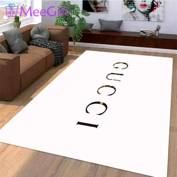Gucci limited edition logo type 1063. Upgrade Your Living Room with Luxury Home Decor: Area Carpets, Floor Decor, Door Mats, and Hot Gift Items with style a High-End Fashion Brand Rectangle Rug
