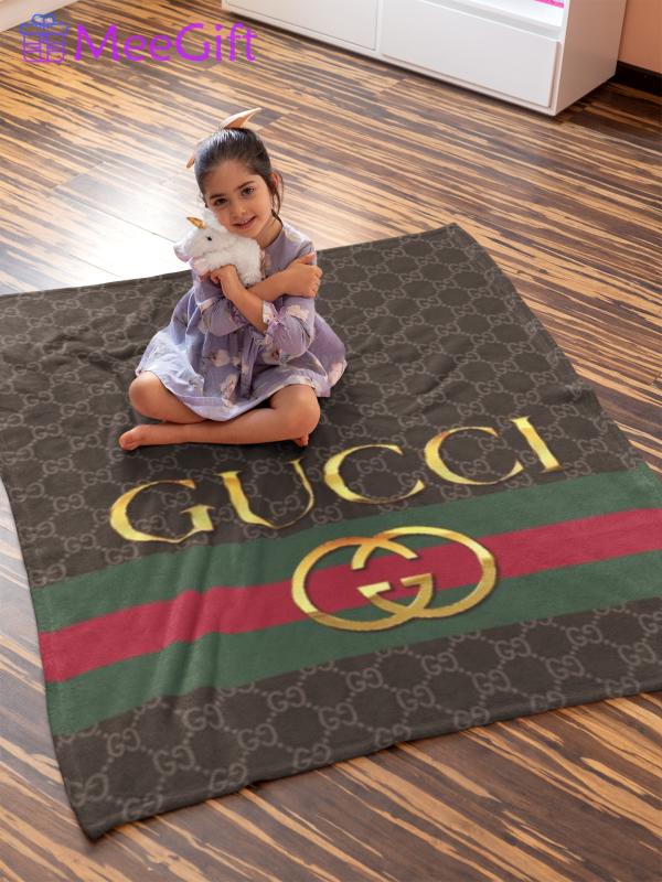 Gucci new luxury brand hot logo premium blanket fleece home decor 201 Blanket Fleece