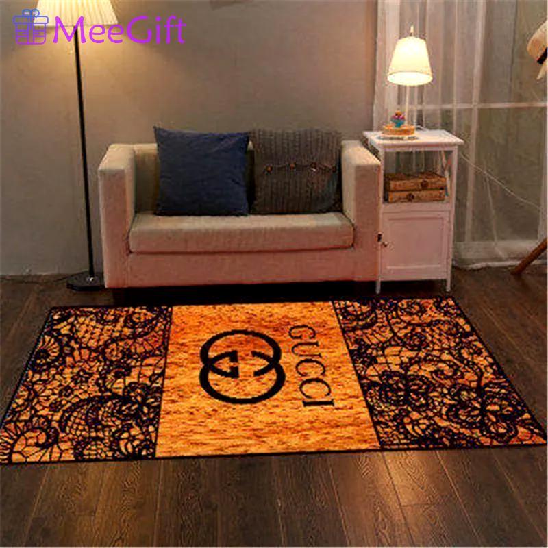 Gucci orange logo type 326. Upgrade Your Living Room with Luxury Home Decor: Area Carpets, Floor Decor, Door Mats, and Hot Gift Items with style a High-End Fashion Brand Rectangle Rug