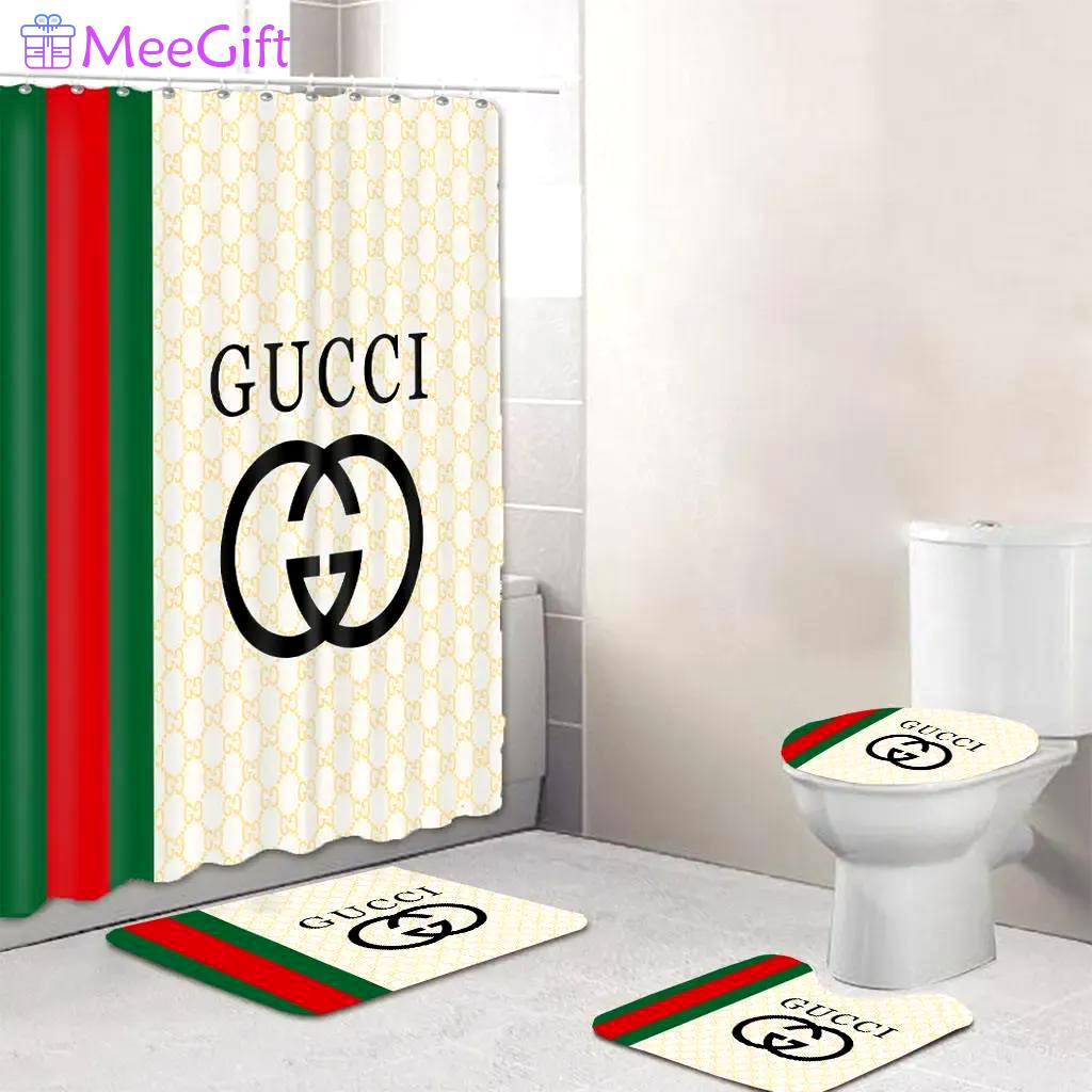 Gucci yellow luxury fashion brand bath mat hypebeast bathroom sets home decor Bathroom Set