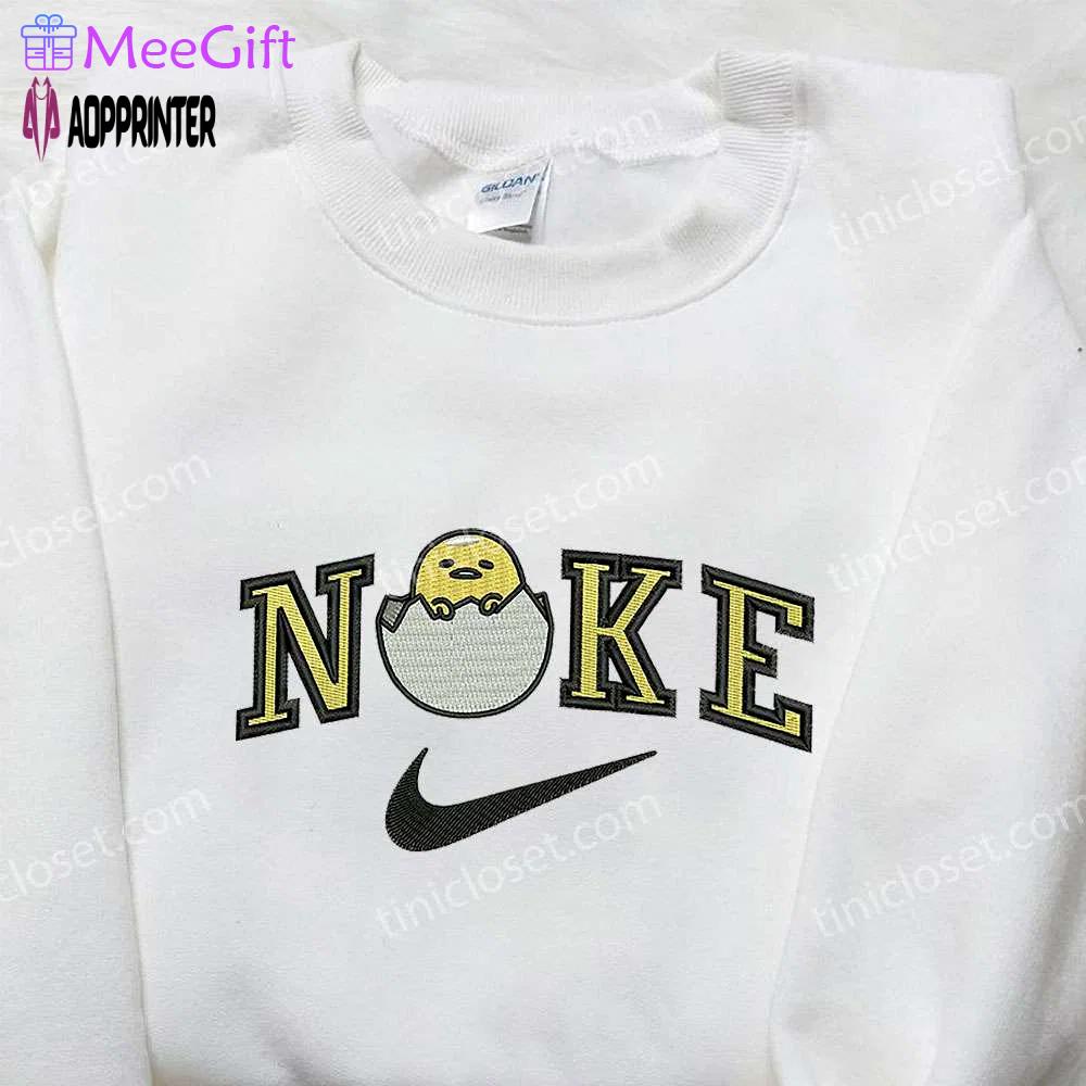 Gudetama x nike embroidered shirt: cartoon & nike inspired design Embroidered Shirt