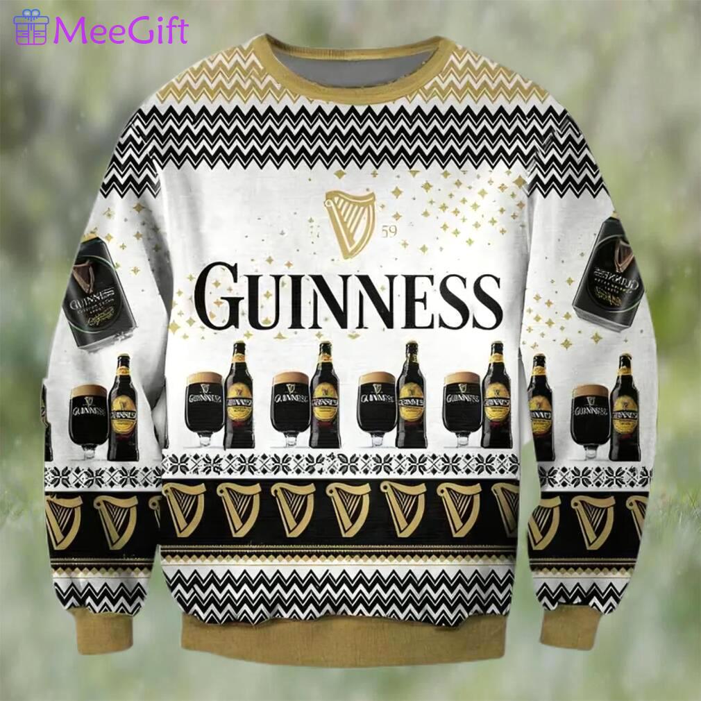 Guinness black beer ugly christmas sweater, faux wool sweater, gifts for beer lovers, international beer day, best christmas gifts for 2022 ? prinvity Christmas Ugly Sweater