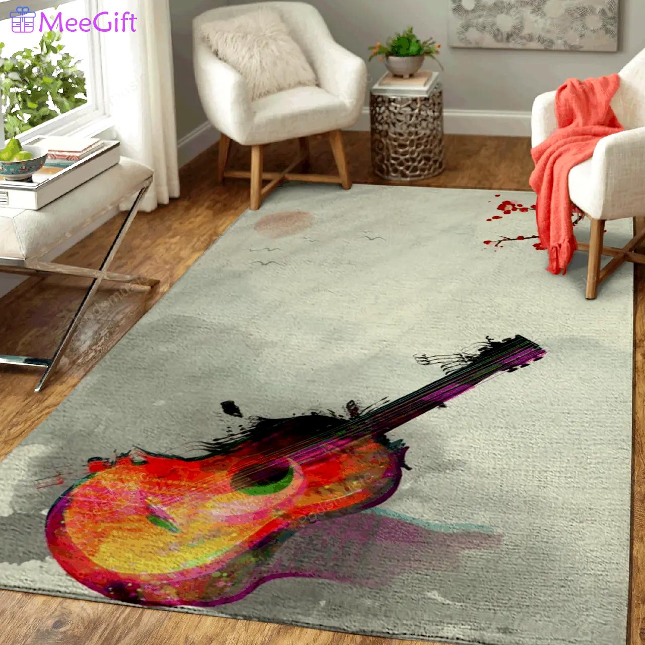 Guitar music abstract music dance art for fans area rug living room carpet rug regtangle carpet floor decor home decor Rectangle Rug