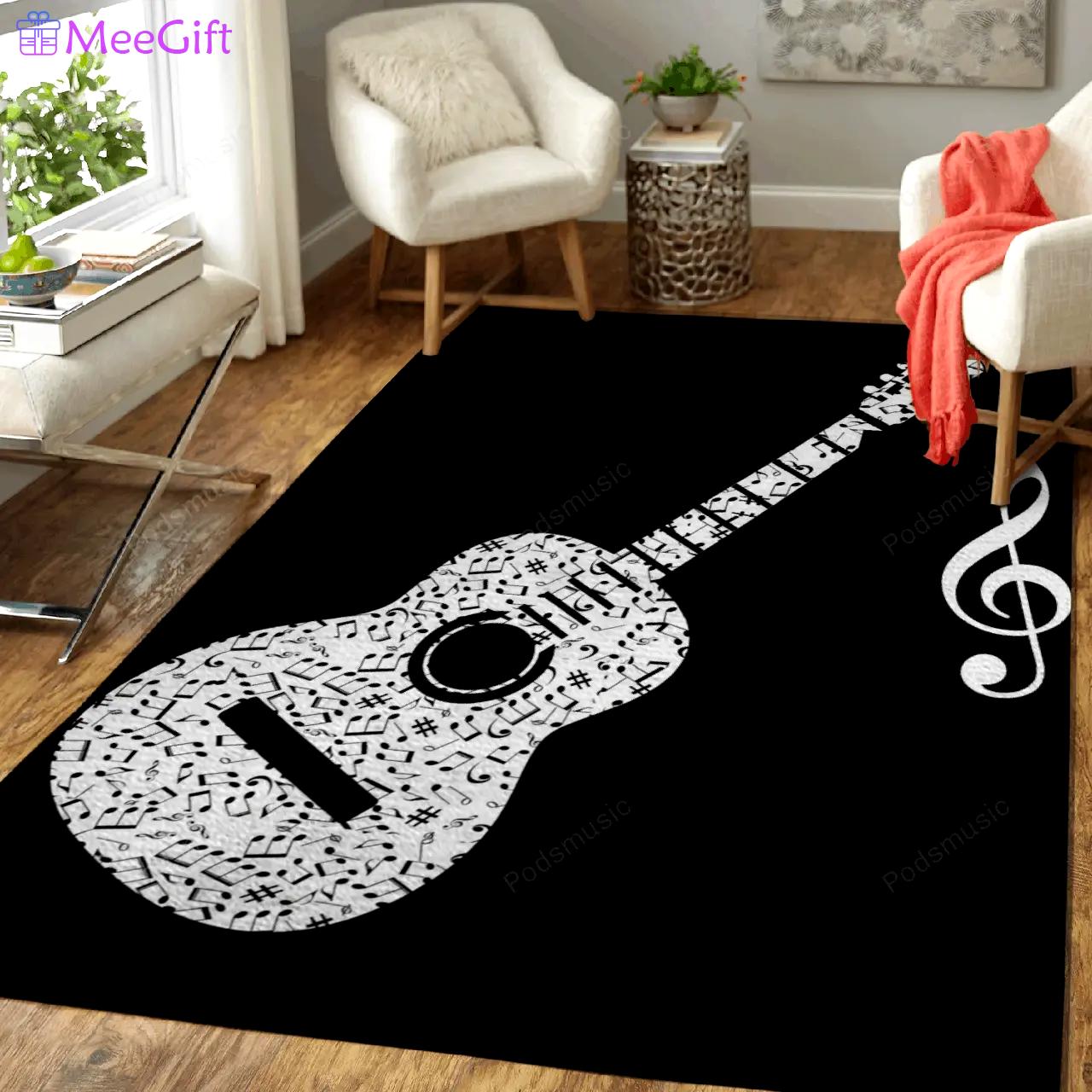 Guitar music instrument music art for fans area rug living room carpet rug regtangle carpet floor decor home decor Rectangle Rug