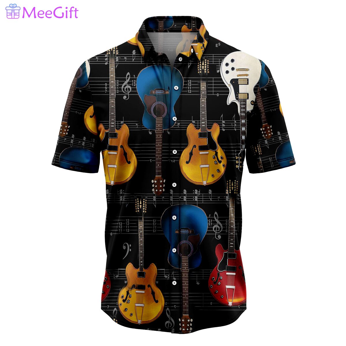 Guitar music t1707 hawaiian shirt Hawaii Shirt Shorts & Flip Flops