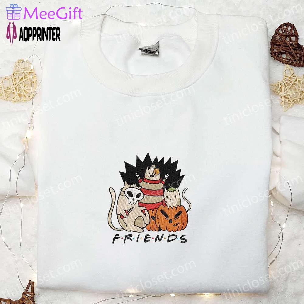 Halloween cat friends embroidered shirt: funny & unique family gift Embroidered Shirt