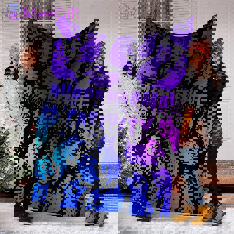 Halloween decorations halloween horror fleece blanket, purranormal cativity blanket, black cat halloween, ghoth halloween for family, halloween pumpkin blanket Quilt Blanket