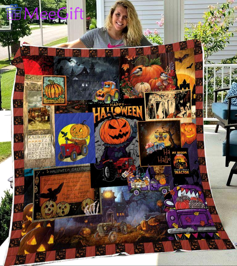 Halloween decorations happy halloween blanket – my broom broke quilting presents for halloween Quilt Blanket